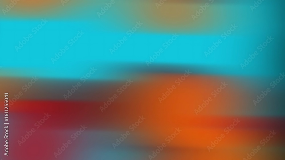 Poster prismatic berry blaze abstract blurred background featuring shades of blue, orange, and red creating