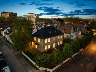 Modern villa exterior in minimal scandinavian style