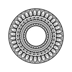 Elegant Mandala Line Art | Intricate Circular Floral Vector for black and white background , Tattoo & Wall Art. 