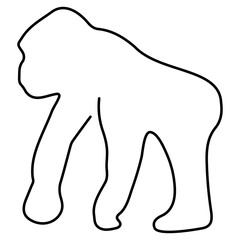 gorilla icon isolated on white background, vector illustration.