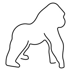gorilla icon isolated on white background, vector illustration.