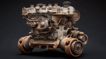 Mars Rover Engine with Dust Accumulation and Wear Details