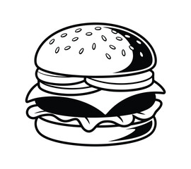 Fototapeta premium Chef Burger Silhouette Graphic Design