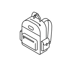 Backpack. A student is getting ready