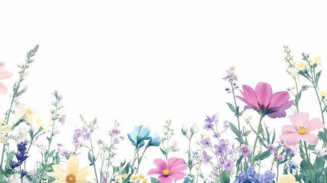 Digital  of a vibrant floral border. Ideal for wallpapers, stationery, and more.