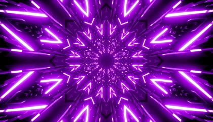 Abstract purple neon kaleidoscope