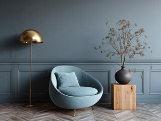 Elegant cozy corner matte indigo