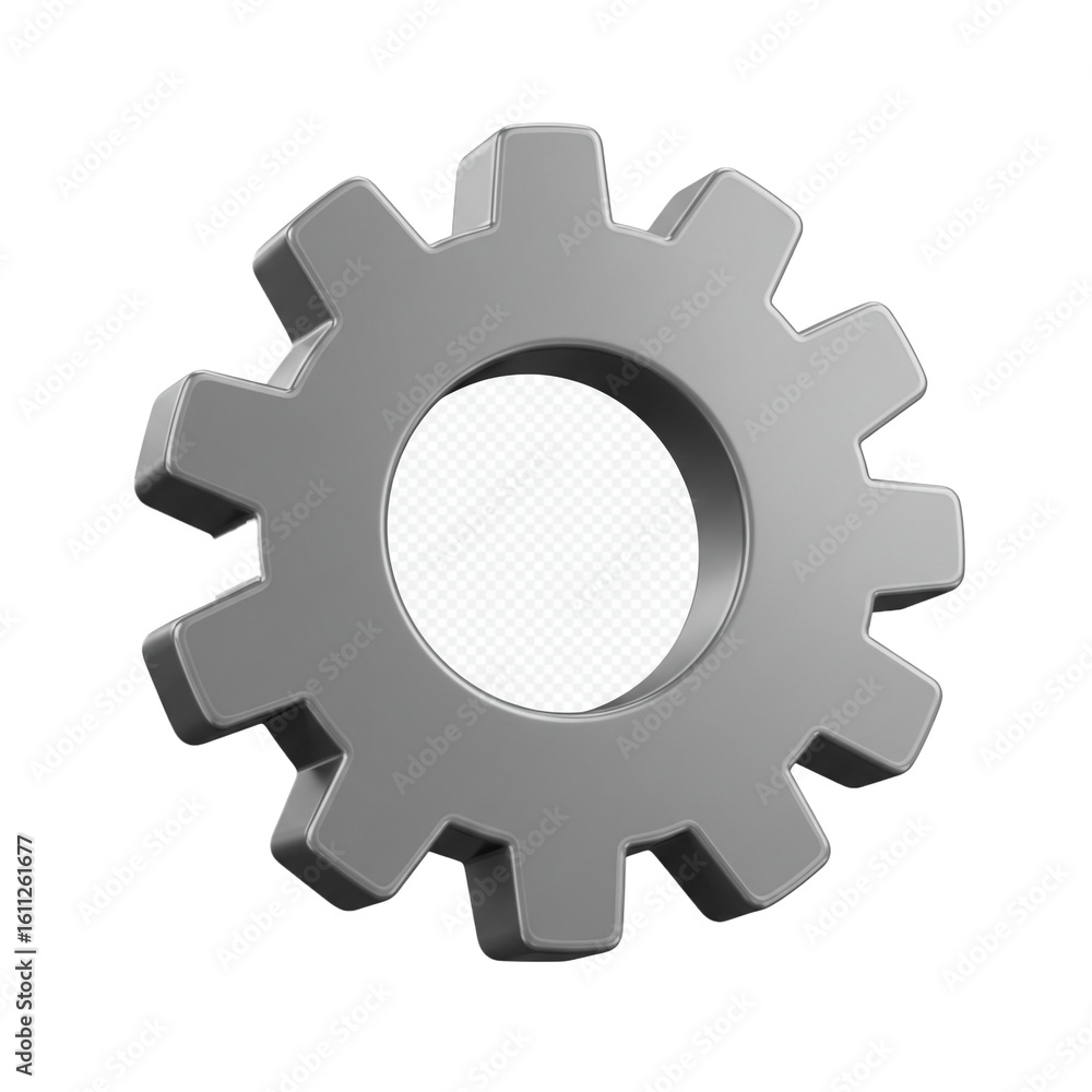 Fototapete a rendered gear icon representing mechanics and settings ready to symbolize functionality and techni