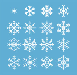 Set of Snowflake Vector Designs