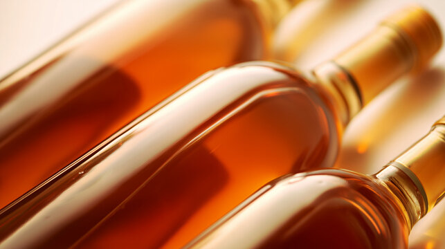 close up of glass bottles