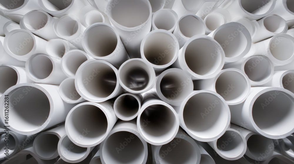 Poster pvc pipes arranged in a geometric pattern for abstract design
