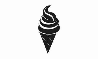 Ice cream cone silhouette, dessert icon vector, sweet treat symbol, ice cream cone silhouette vector illustration 