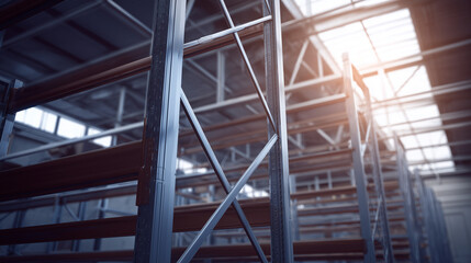 steel structure of a modern building in the city