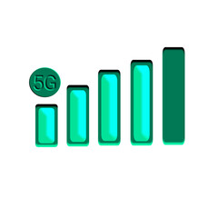 Green signal bars frame for mobile or tech theme UI, best for app design or modern interface