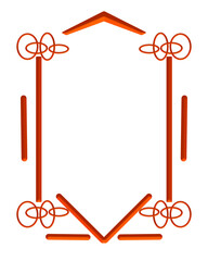 Orange vintage line frame with knot style corners, best for labels, poster, or vintage layout