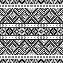 Aztec tribal geometric Pixel Art pattern ethnic Mexican style Traditional folk art design Black and White for textile, fabric, carpet, background, fashion