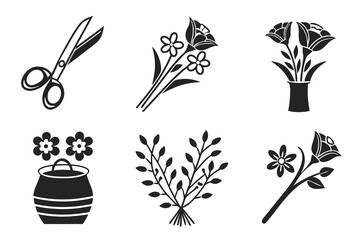 Collection of Floral and Gardening Icons.