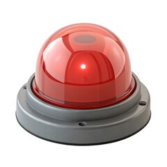 Red warning light siren isolated on transparent background