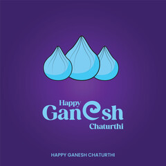 Happy Ganesh Chaturthi Spiritual Celebration with modak Social media banner template Design
