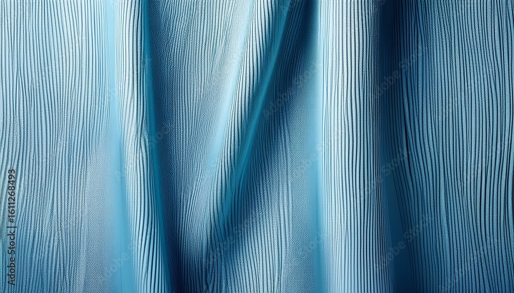 Poster pale blue fabric that has a vertically textured abstract design as its background