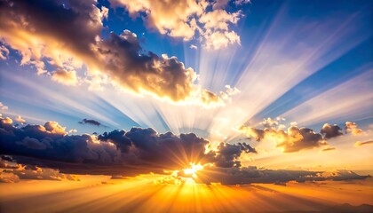 Fototapeta premium Dramatic sunset sky with clouds (1)