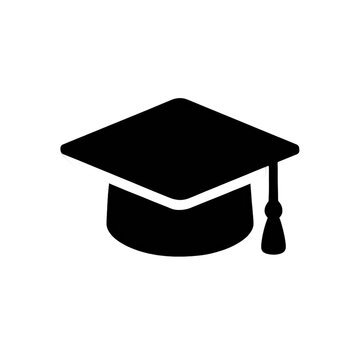 Graduation cap icon. line and glyph version, student hat outline and filled vector sign. Academic cap linear and full pictogram. Education symbol.