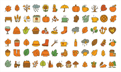 Art & Illustration autumn icon set 1
