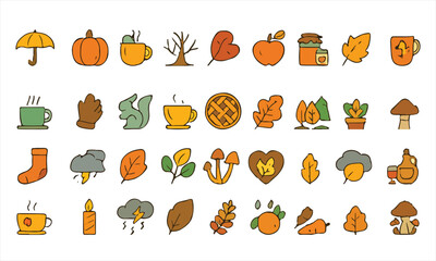 Art & Illustration autumn icon set 3
