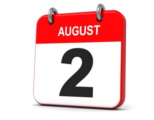 Fototapeta premium 3D calendar August 2nd