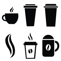 Coffee cup icons set.