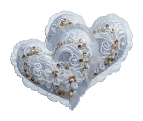 Emotional wedding ceremony hearts elegant romantic. Isolated on transparent background, png.