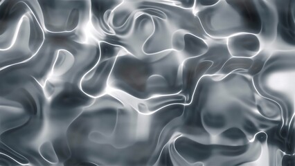Obraz premium Prismatic Smoky Navy Hues Abstract liquid silver background with light effects and soft wave patterns for modern designs