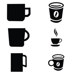 Coffee cup icons set.