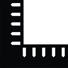 Silhouette of a steel ruler used in workshop layout Engineering tools silhouette