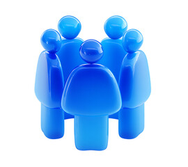 3D icon of a blue people team