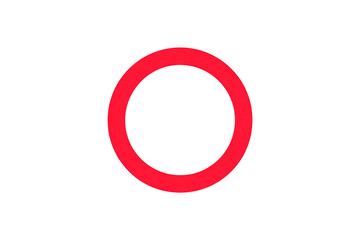 A vibrant red circle stands out, isolated on transparent background, creating a simple yet striking graphic element