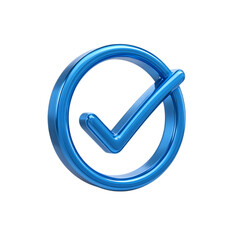 3D icon of a checkmark in a blue circle