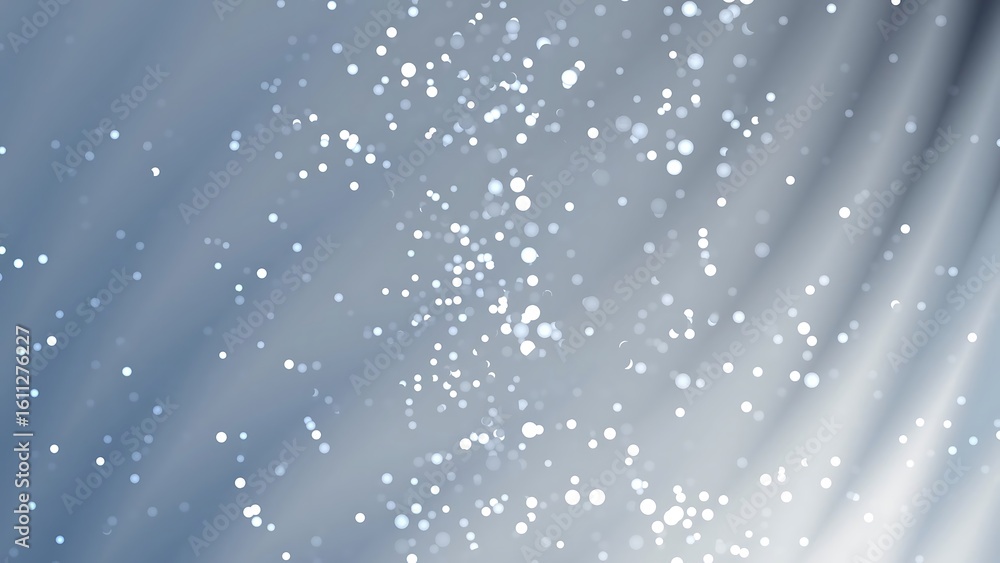 Poster prismatic twilight blue fade ethereal snowfall on soft blue background with light streaks creating a