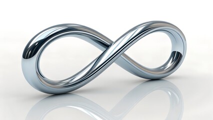 Naklejka premium Metallic squiggle line 3D shape isolated. Futuristic chrome wriggling line banner, abstract tangled curve.