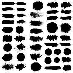Grunge brush strokes vector set for graphic design and backgrounds