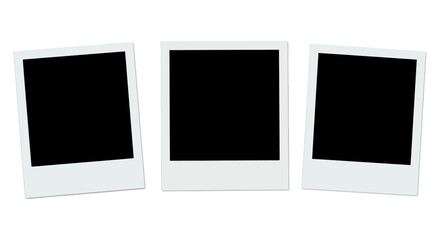 Nostalgic photo frames mockup White polaroid style for layouts memories