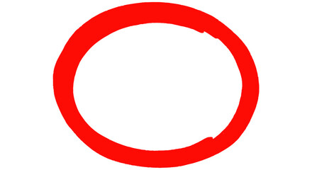 Red hand drawn circle for marking mistakes or correct answer