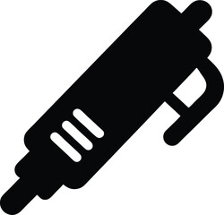 Silhouette of a vacuum desoldering pump on a clean surface Engineering tools silhouette