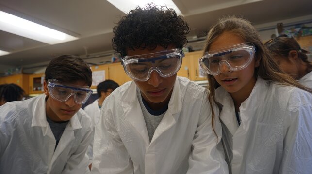 Students in a science lab