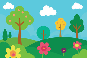 spring landscape with trees