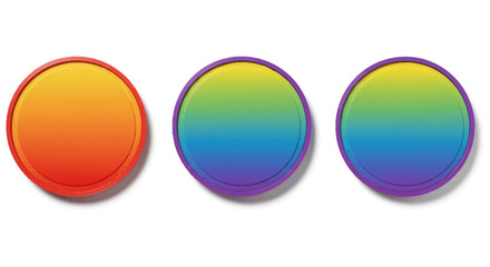 Colorful gradient circles on white background for presentations