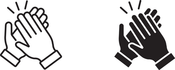 Clap icon set , Applause flat and line icons set. Clapping hands symbol. vector  illustration .
