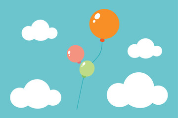 Obraz premium colorful balloons on blue sky