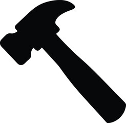 Silhouette of an engineer's hammer on a clean white surface Engineering tools silhouette