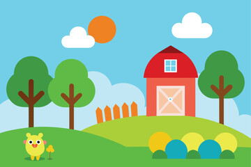 Naklejka premium landscape with house